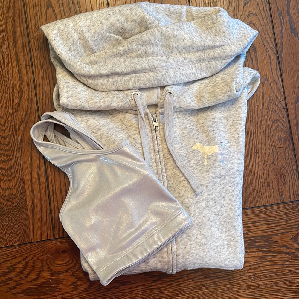 Pink Sweatshirt & Bra